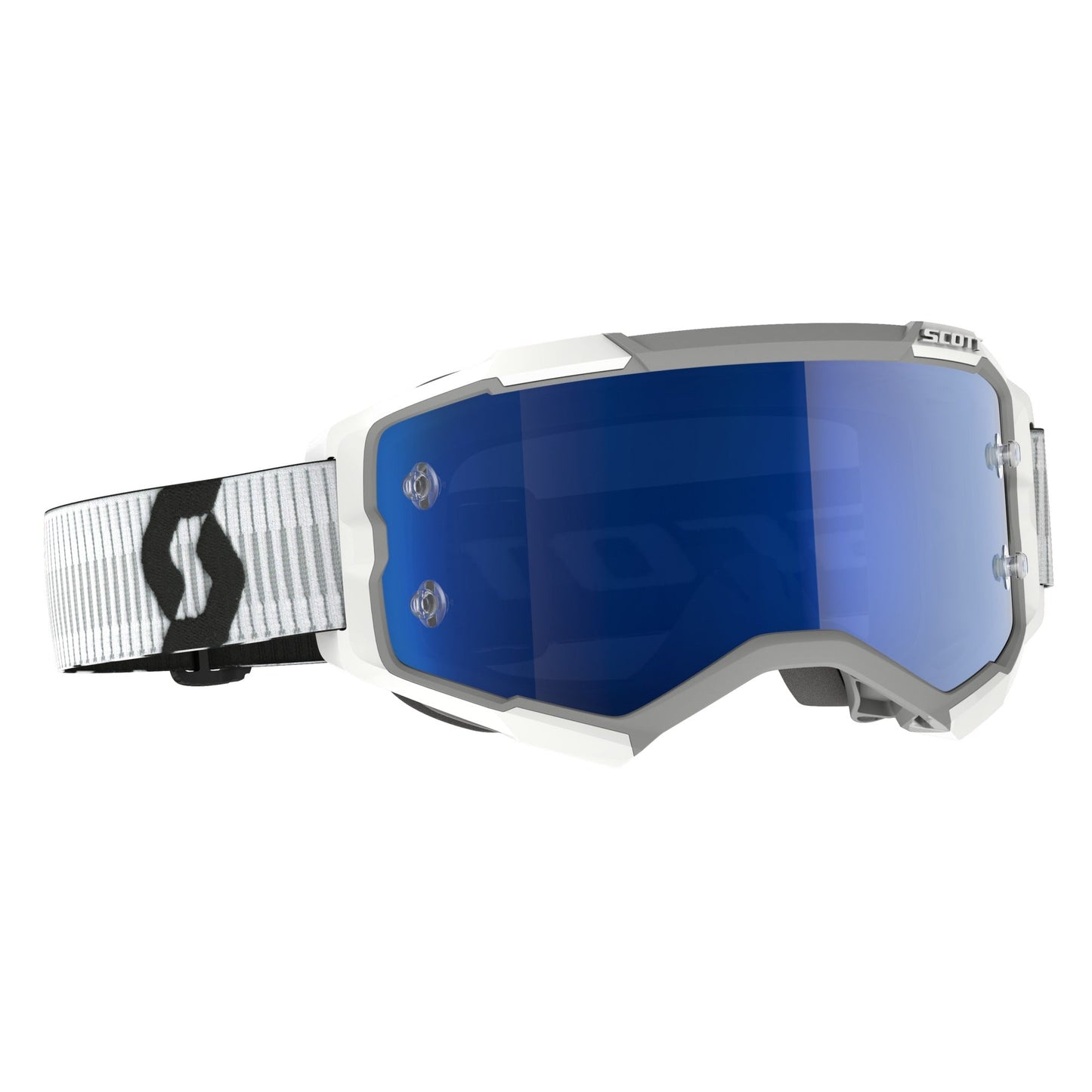 Scott Fury Goggle, White - Blue Chrome Works Lens