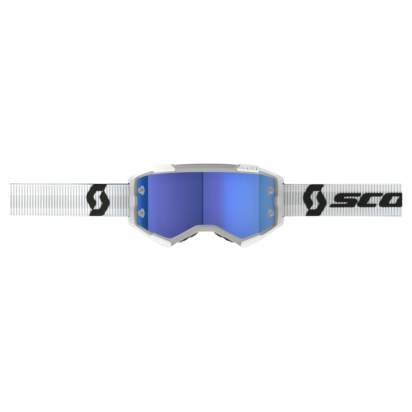 Scott Fury Goggle, White - Blue Chrome Works Lens