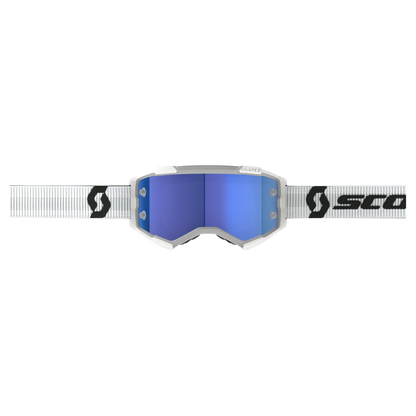 Scott Fury Goggle, White - Blue Chrome Works Lens