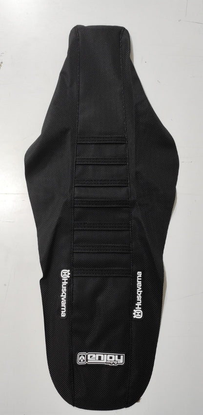 Enjoy Manufacturing Husqvarna Seat Cover TC FC 2023 Ribbed Logo, All Black