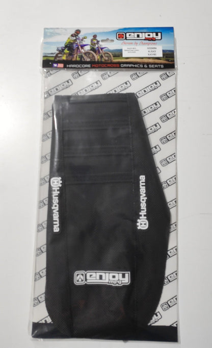 Enjoy Manufacturing Husqvarna Seat Cover TC FC 2023 Ribbed Logo, All Black