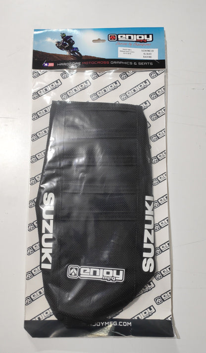 Enjoy Manufacturing Suzuki Seat Cover RMZ 250 2010 - 2018 Ribbed Logo, All Black