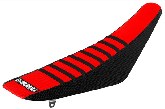 Enjoy Manufacturing Honda Seat Cover CRF 250 R 2022 - 2023 CRF 450 R 2021 - 23 Ribbed, Black / Red / Black