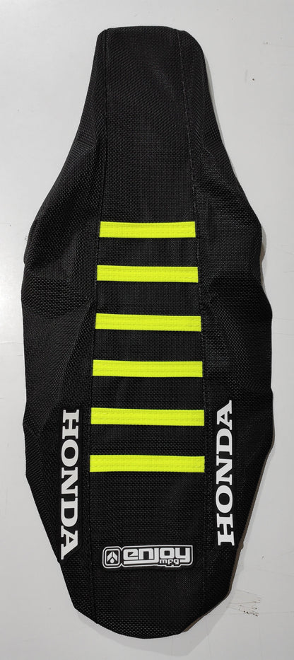 Enjoy Manufacturing Honda Seat Cover CR 125 CR 250 2002 - 2007 Ribbed Logo, Black / Neon