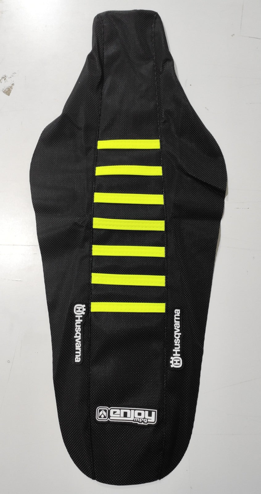 Enjoy Manufacturing Husqvarna Seat Cover TC FC 2014 - 2015 TC 250 TE FE 2014 - 2016 Ribbed, Black / Neon Yellow