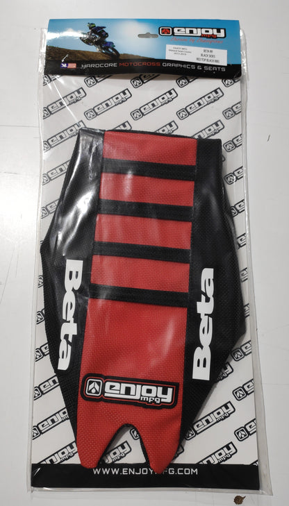 Enjoy Manufacturing  Beta Seat Cover RR 2013 - 2019 X Trainer 13 - 2022 Ribbed Logo, Black / Red / Black