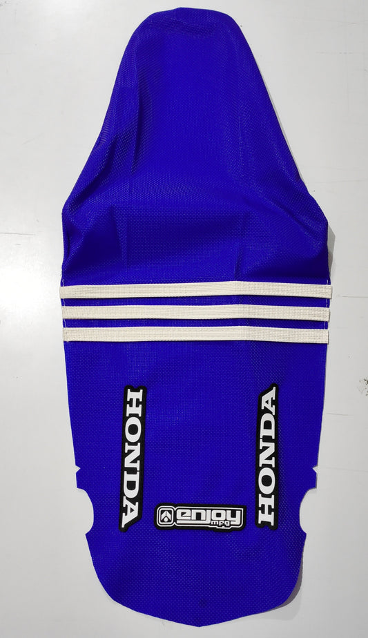 Enjoy Manufacturing Honda Seat Cover CRF 250 R 2014 - 2017 CRF 450 R 2013 - 2016 Ribbed Logo, TLD Blue / White