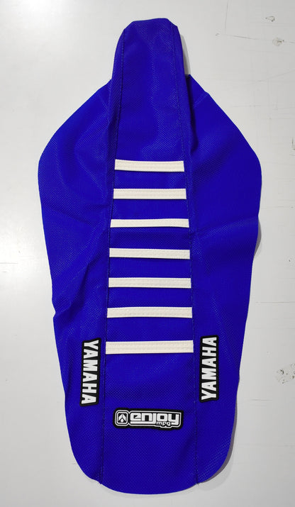 Enjoy Manufacturing Yamaha Seat Cover YZF 450 2023 Ribbed Logo, Blue / White