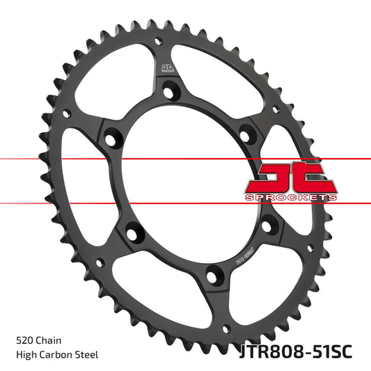 JT Sprockets Steel Rear Sprocket Suzuki RM 125 250 RMZ 250 450 1980 - 2024, 51T