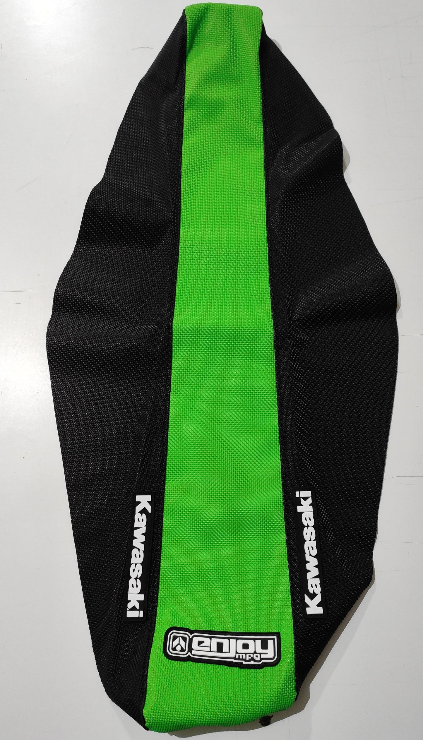 Enjoy Manufacturing Kawasaki Seat Cover KX 125 KX 250 1999 - 2002 STD Logo, Black / Green