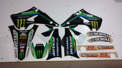 Enjoy Manufacturing Kawasaki Graphics Kit KX 125 KX 250 2003 - 2008, Monster Energy