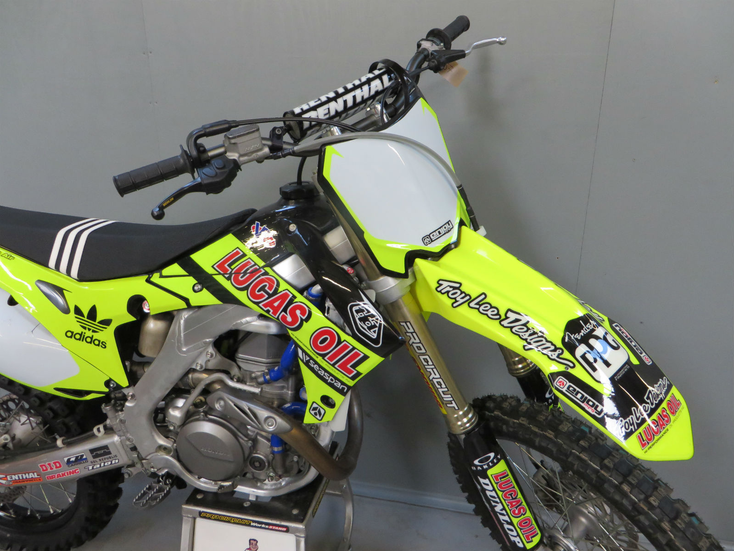 Enjoy Manufacturing Honda Graphics Kit CR 125 CR 250 2002 - 2007, Neon Troy Lee Designs Lucas Oils