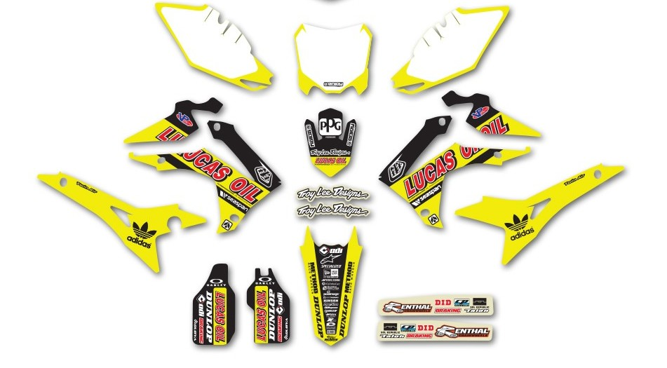 Enjoy Manufacturing Honda Graphics Kit CRF 250 R 2014 - 2017 CRF 450 R 2013 - 2016, Neon Troy Lee Designs Lucas Oils