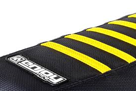 Enjoy Manufacturing Suzuki Seat Cover RM 125 RM 250 2001 - 2008 Ribbed, Black / Yellow