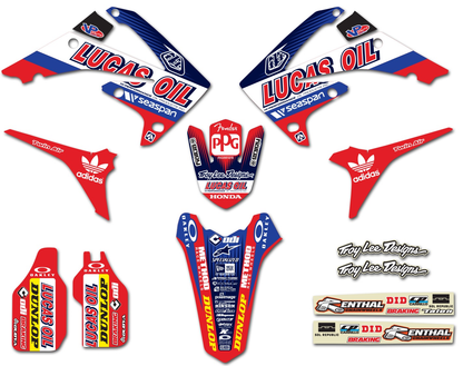 Enjoy Manufacturing Honda Graphics Kit CRF 250 R 2010 - 2013 CRF 450 R 2009 - 2012, Troy Lee Designs Lucas Oils