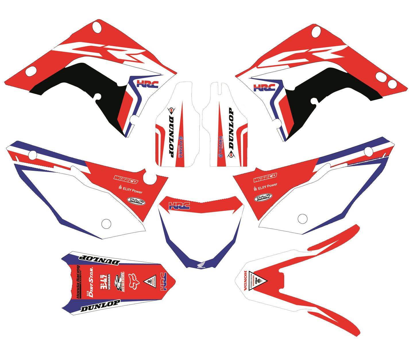 Enjoy Manufacturing Honda Graphics Kit CR 125 CR 250 2002 - 2007 Restyle, HRC